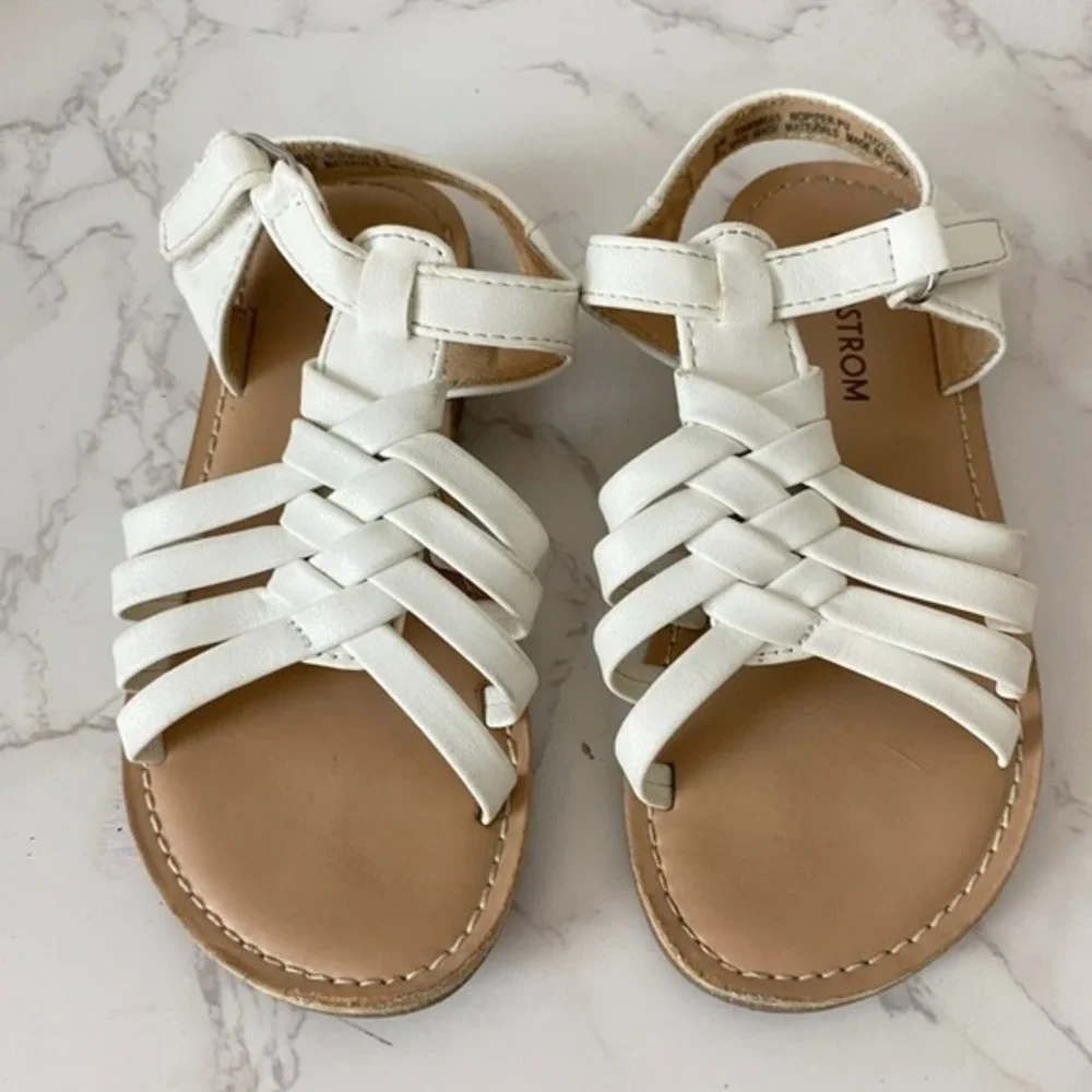 Nordstrom Sandals Little Kid Sz 9 White Dressy Girly‎